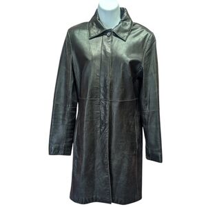 Express long leather coat sz 5/6
